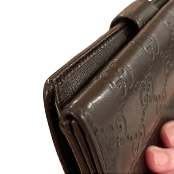 GUCCI- Guccissima Signature Continental Wallet Chocolate-Excellent Condition - Picture 10 of 16
